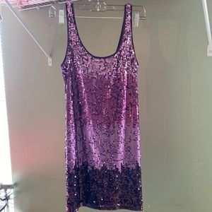 Purple sequin Express cocktail mini dress
